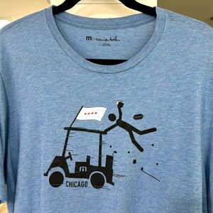 Travis Mathew Men’s Large T-shirt, Chicago Golf, Carolina blue